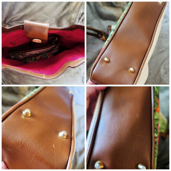 Avon Jungle Oasis Charming Tote & Matching Pouch Set-Leopards Tropical Print - Picture 6 of 16